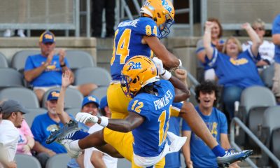 Pitt wide receivers Zion Fowler-El and Jake McConnachie.